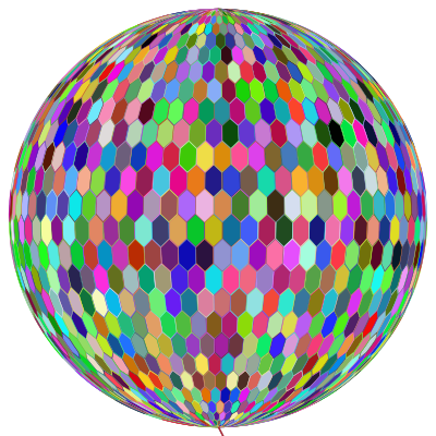 Prismatic Hexagonal Grid Sphere Variation 2 With Strokes Variation 2 clipart