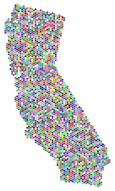 Prismatic High Detail Hexagonal California Mosaic clipart