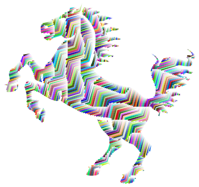 Prismatic Horse Silhouette Abstract Line Art clipart
