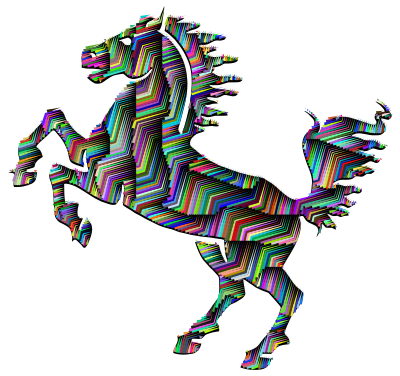 Prismatic Horse Silhouette Abstract Line Art With Background clipart