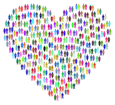 Prismatic Human Cooperation Heart clipart