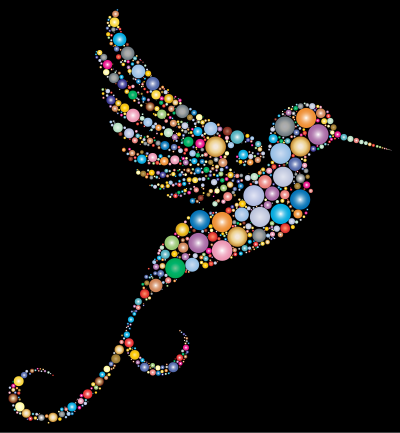 Prismatic Hummingbird Circles 2 clipart