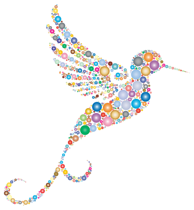 Prismatic Hummingbird Circles 2 No Background clipart