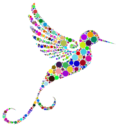 Prismatic Hummingbird Circles clipart