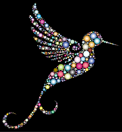 Prismatic Hummingbird Circles 3 clipart