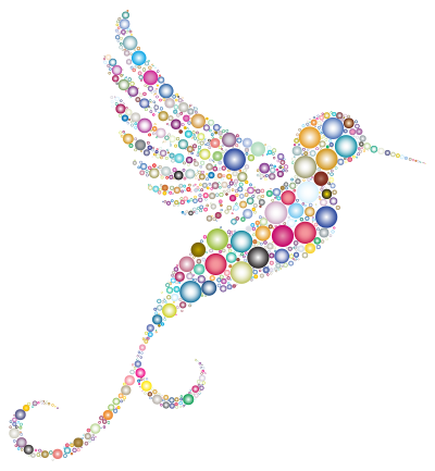 Prismatic Hummingbird Circles 3 No Background clipart