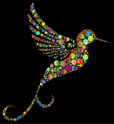 Prismatic Hummingbird Circles 4 clipart