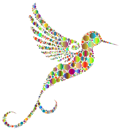 Prismatic Hummingbird Circles 4 No Background clipart