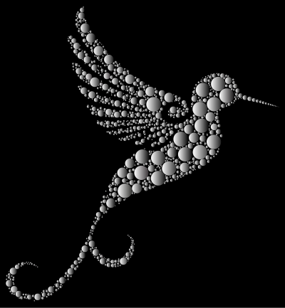 Prismatic Hummingbird Circles 8 clipart