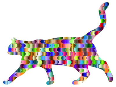 Prismatic Interlocking Waves Cat clipart