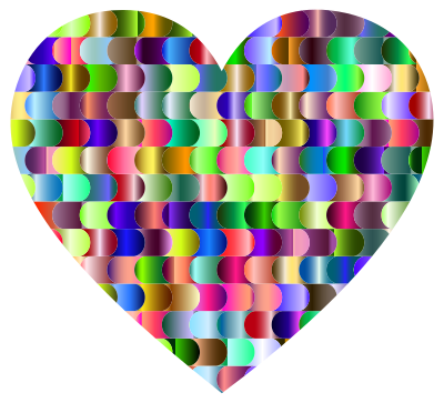 Prismatic Interlocking Waves Heart clipart