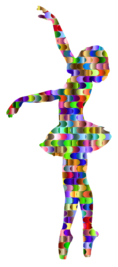 Prismatic Interlocking Waves Vintage Ballerina clipart