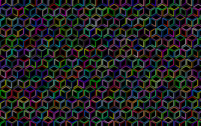 Prismatic Isometric Cube Extra Pattern clipart
