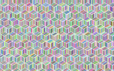 Prismatic Isometric Striped Cubes Pattern clipart