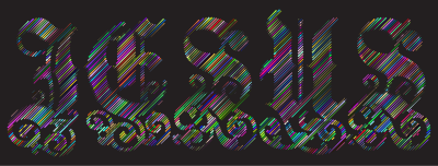 Prismatic Jesus Typography Lines clipart