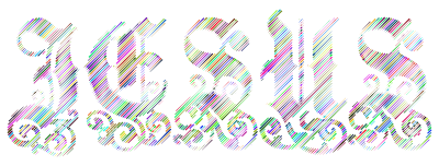 Prismatic Jesus Typography Lines No Background clipart