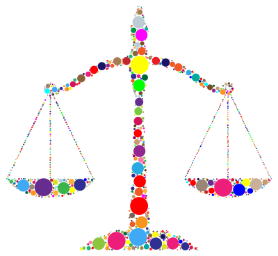 Prismatic Justice Scales Circles clipart