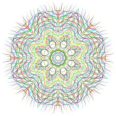 Prismatic Line Art Mandala No Background clipart