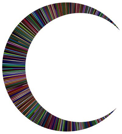 Prismatic Lines Crescent clipart