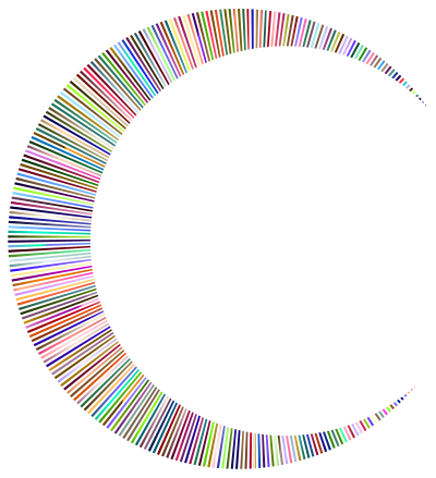 Prismatic Lines Crescent No BG clipart