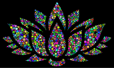 Prismatic Lotus Flower Silhouette 6 Circles clipart