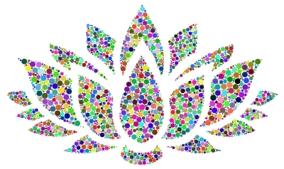 Prismatic Lotus Flower Silhouette 6 Circles No Background clipart