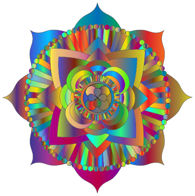 Prismatic Lotus Mandala Line Art 3 clipart