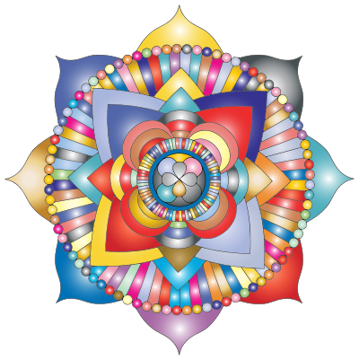 Prismatic Lotus Mandala Line Art clipart