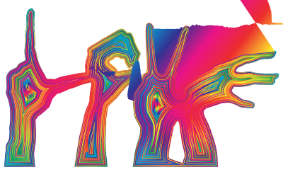 Prismatic Love Hands Silhouette clipart
