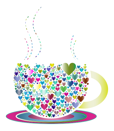 Prismatic Love Hearts Coffee By Lin Chu 2 clipart