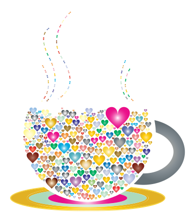 Prismatic Love Hearts Coffee By Lin Chu clipart
