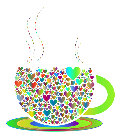 Prismatic Love Hearts Coffee By Lin Chu 3 clipart