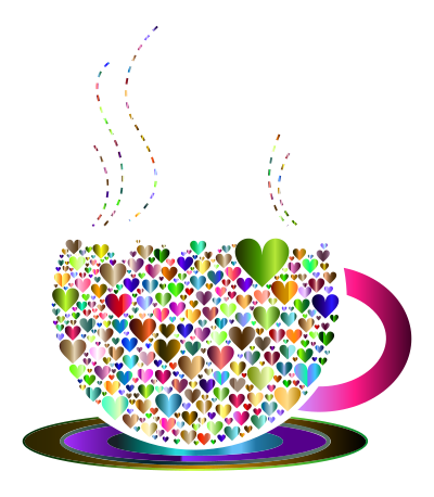 Prismatic Love Hearts Coffee By Lin Chu 5 clipart