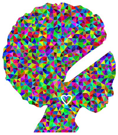 Prismatic Low Poly African American Woman clipart