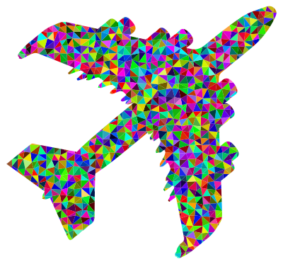 Prismatic Low Poly Airplane clipart