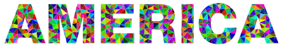 Prismatic Low Poly America Typography clipart