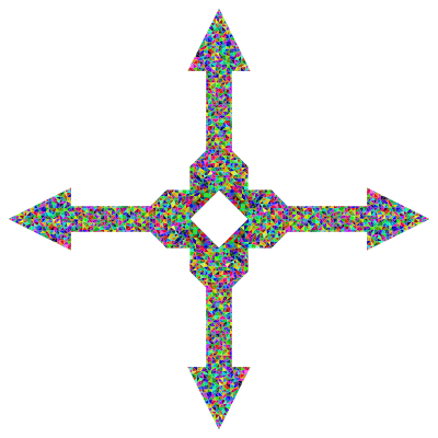 Prismatic Low Poly Arrow Art 4 clipart