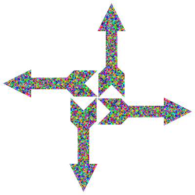 Prismatic Low Poly Arrow Art 5 clipart