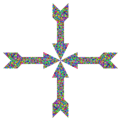 Prismatic Low Poly Arrow Art 6 clipart