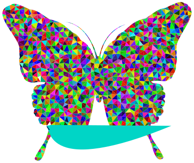 Prismatic Low Poly Butterfly 2 clipart