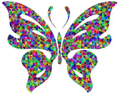 Prismatic Low Poly Butterfly clipart
