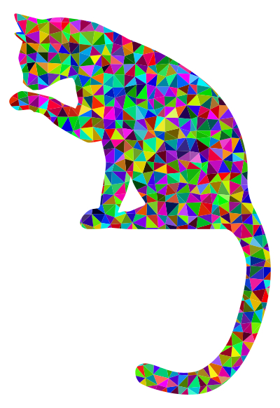 Prismatic Low Poly Cat clipart