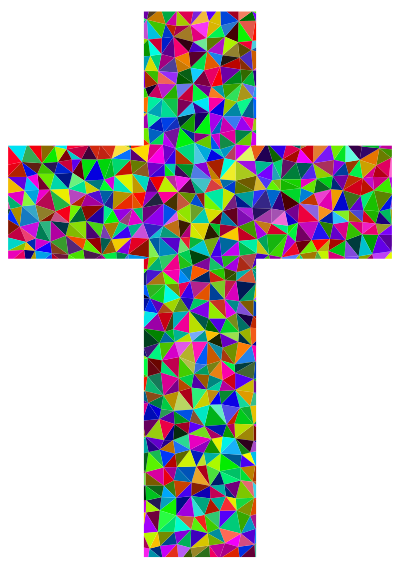 Prismatic Low Poly Cross clipart