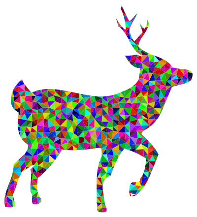 Prismatic Low Poly Deer clipart