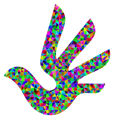 Prismatic Low Poly Dove Hand clipart