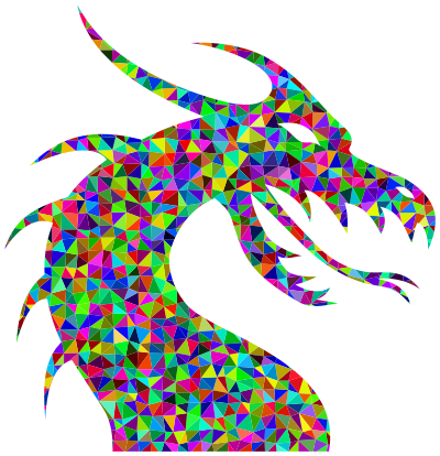 Prismatic Low Poly Dragon clipart