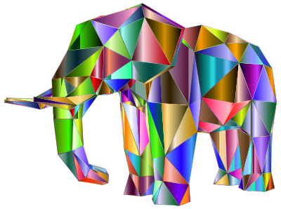 Prismatic Low Poly Elephant 2 clipart