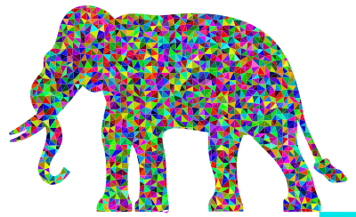 Prismatic Low Poly Elephant clipart