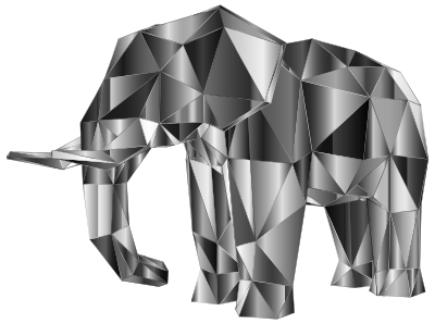 Prismatic Low Poly Elephant 3 clipart