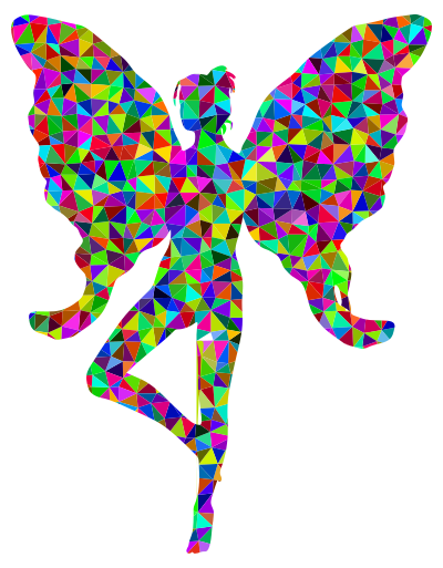 Prismatic Low Poly Faery clipart